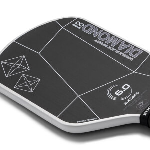 Six Zero Infinity Edgeless Double Black Diamond Control 16mm Carbon Fiber Pickleball Paddle: Image #440580