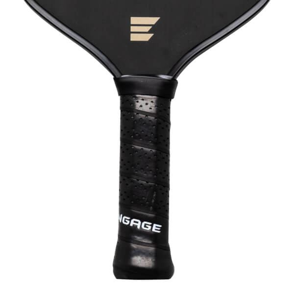 Close-up of the grip showing the word "NGAGE" and a gold "E" logo on the paddle.