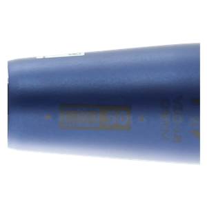 Close-up of a blue baseball bat with PRO 50 and BBCOR text.