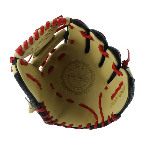 Under Armour Genuine Pro 11.5" Baseball Glove: UAFGGP-1150I Black | Cream | Red: Image #317523