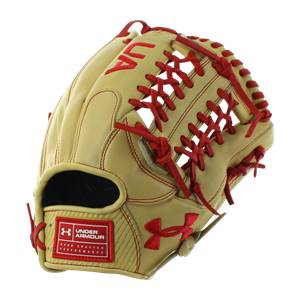 Under Armour Genuine Pro 11.75" Baseball Glove: UAFGGP-1175MT Cream | Red: Image #317499