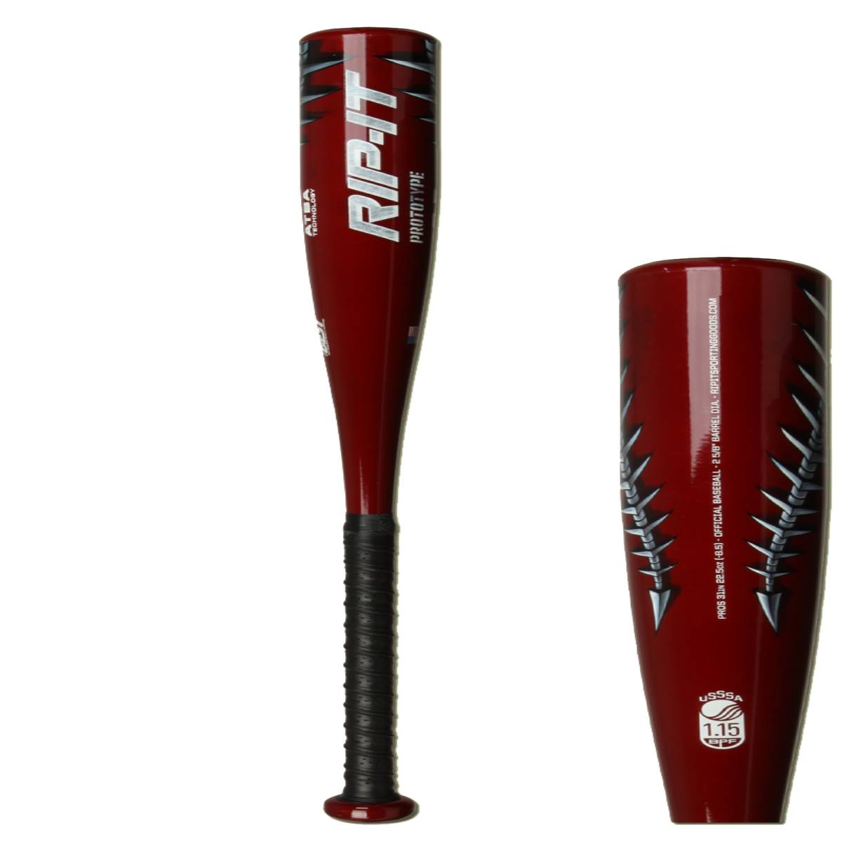 Batte Baseball Rip-it Prototype II 34 Po / 31 Oz, Adulte, NOS, Usure Au Manche