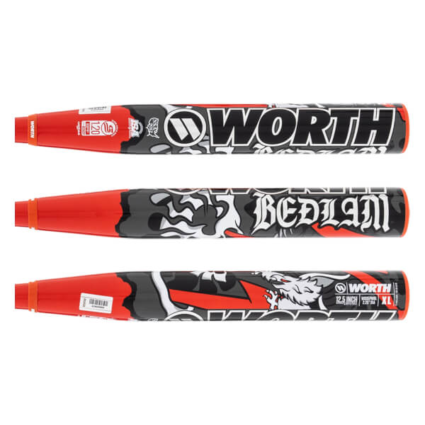 Worth Bedlam 12.5" XL USSSA Slow Pitch Softball Bat: WSU5PMBL: Image #454115
