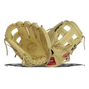 Front view of a tan baseball glove with WJK and Rawlings Pro Preferred branding.