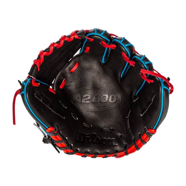 Wilson A2000 SuperSkin PFX2 11 infield Baseball Glove - Right Hand Throw -  Black/Blue (Red Lacing) - Temple's Sporting Goods