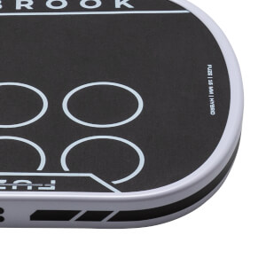 Corner view of a black and white product with "BROOK" and "FUZE | 16 MM | HYBRID" text.