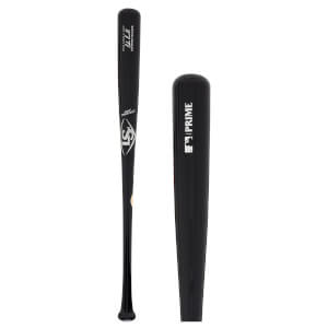 Side view of a black Louisville Slugger baseball bat with "PRIME" and MLB logo.