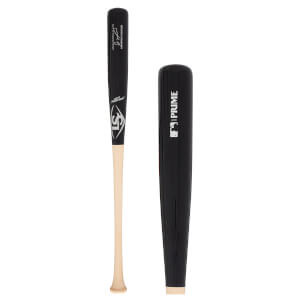 Front view of a black Louisville Slugger baseball bat with "PRIME" and MLB logo.