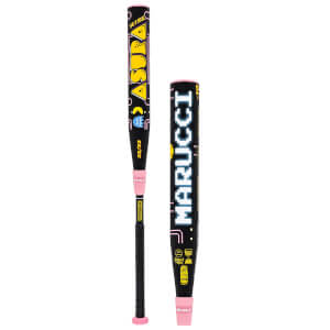 Front view of a black baseball bat with yellow "ASURA" text, Pac-Man characters, and "32/22" size.