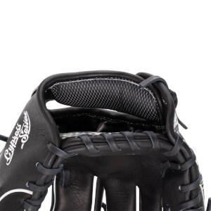 Close-up of the interior wrist opening showing the padded mesh lining and the white "Cypress Series" script printed on the black leather.
