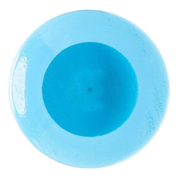 Top-down view of a light blue baseball bat end with a darker blue recessed center and a small central dot.
