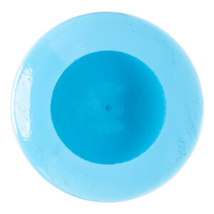 Top-down view of a light blue baseball bat end with a darker blue recessed center and a small central dot.