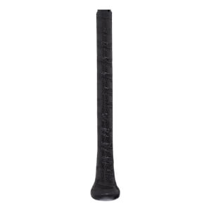 Close-up of the black textured grip on a baseball bat, showing the "Viper" logo.
