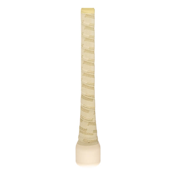 Side view of a baseball bat grip with "Marucci" text and a textured pattern.