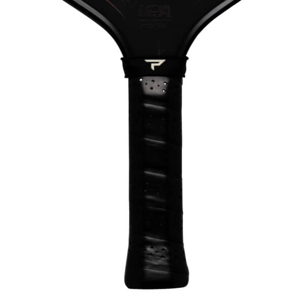 Close-up of the handle showing the black grip, a white "P" logo, and "USA" text.