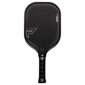 Front view of a black Paddletek TKO-X paddle with a white outlined "P" logo and "HONEYFOAM™ TKO-X 16MM" text.