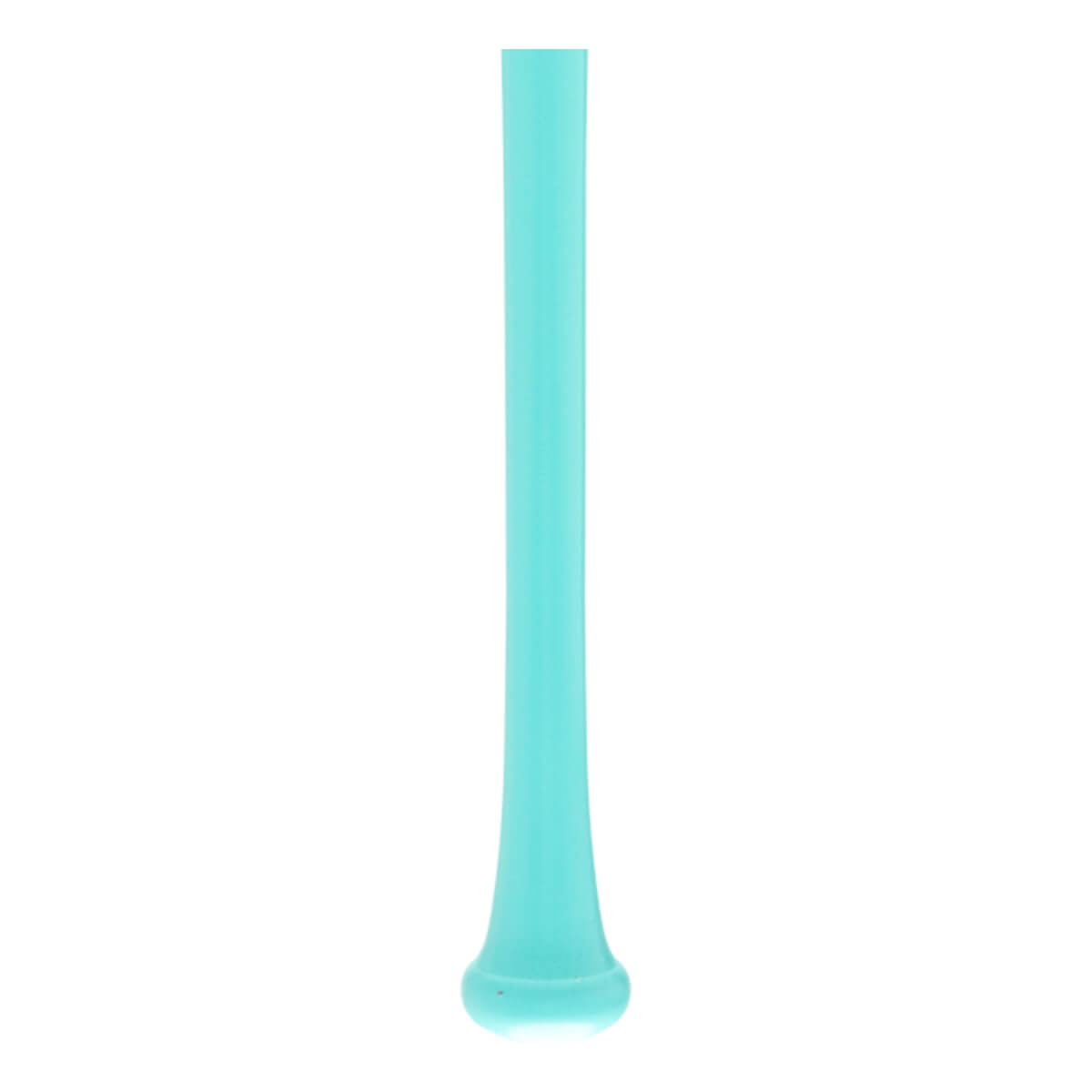 Full view of an aqua baseball bat with a visible knob and tapered handle.