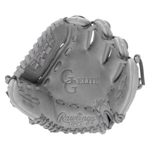 Front view of a Rawlings baseball glove with "PRO DESIGN" and "ELITE" embossed on the leather.