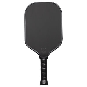 Front view of a black pickleball paddle with "UPA-A RPM FRICTION PRO" visible on the head.