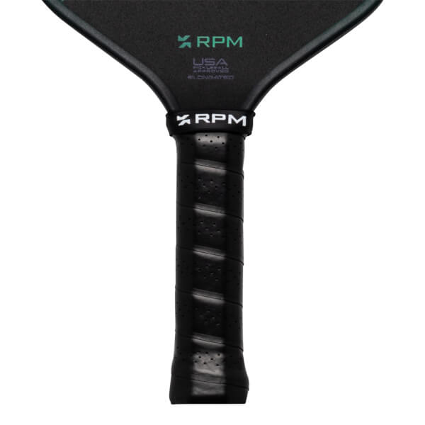 Close-up of the handle showing the black perforated grip and the RPM logo.