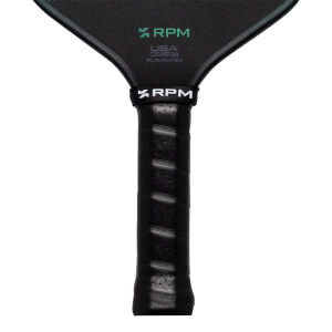 Close-up of the handle showing the black perforated grip and the RPM logo.