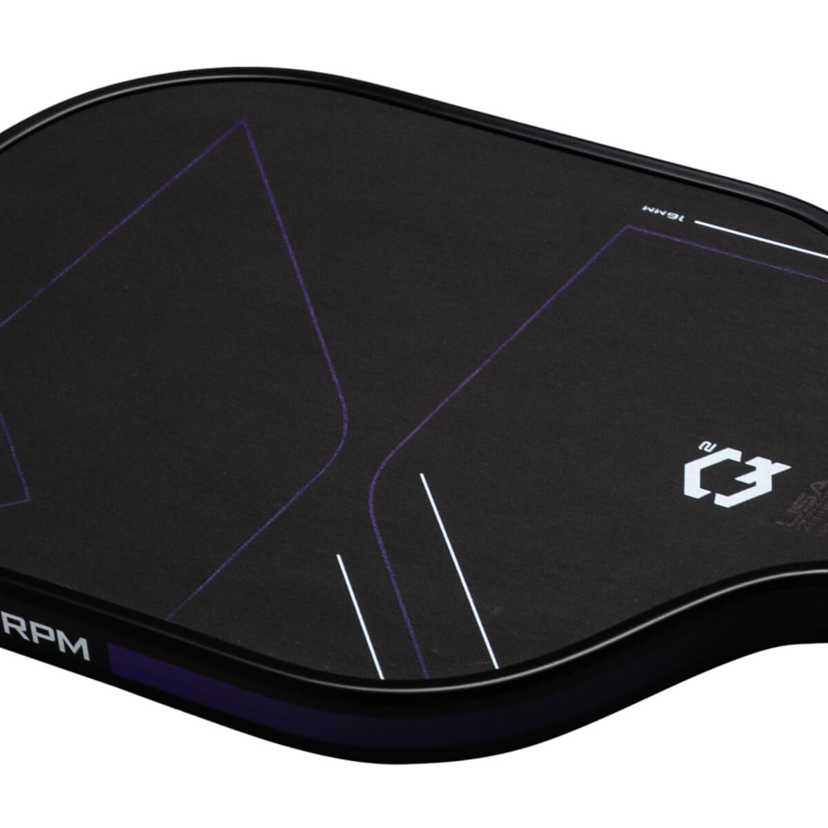 Corner view of a black product with purple and white graphics, including "RPM" and a logo.