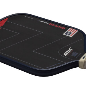 Top-down view of the Selkirk SLK ERA paddle face, showing "ERA POWER" text, an American flag graphic, and the SLK logo.