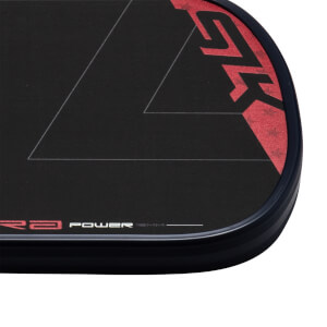Corner view of a black paddle with red "GTK" and "POWER" text, and a thin white line design.