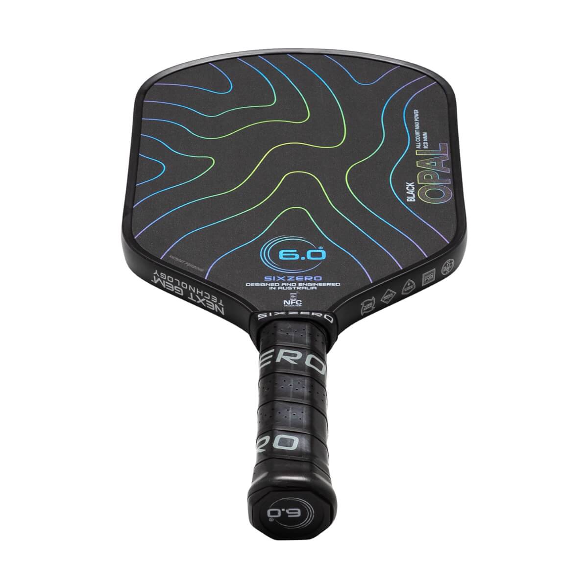 Six Zero Black Opal 14mm Carbon Fiber Pickleball Paddle: Image #464371