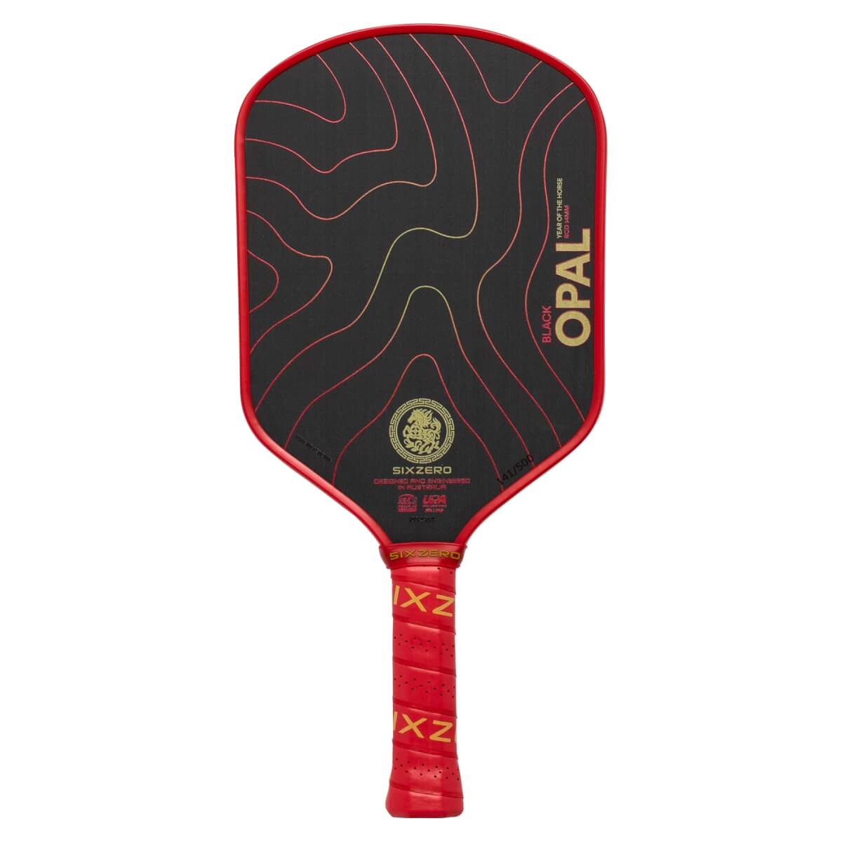 Six Zero Black Opal 14mm Carbon Fiber Pickleball Paddle