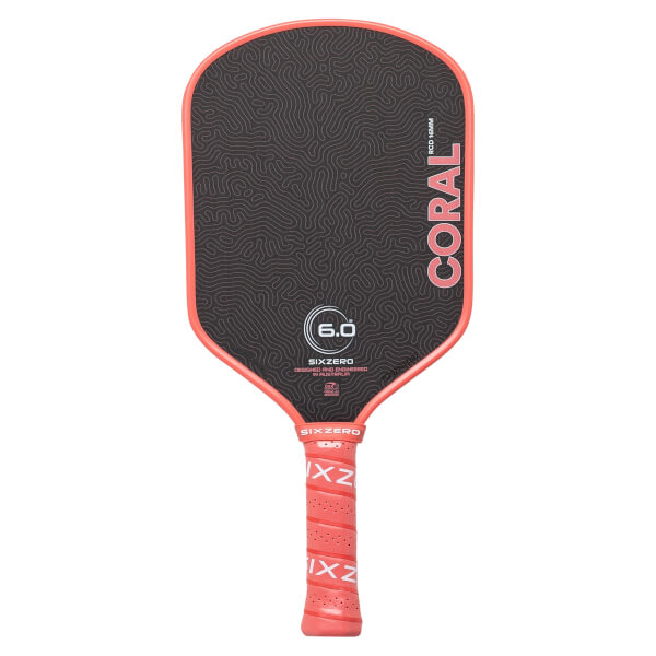 Six Zero Coral Carbon Fiber Pickleball Paddle: Image #465797
