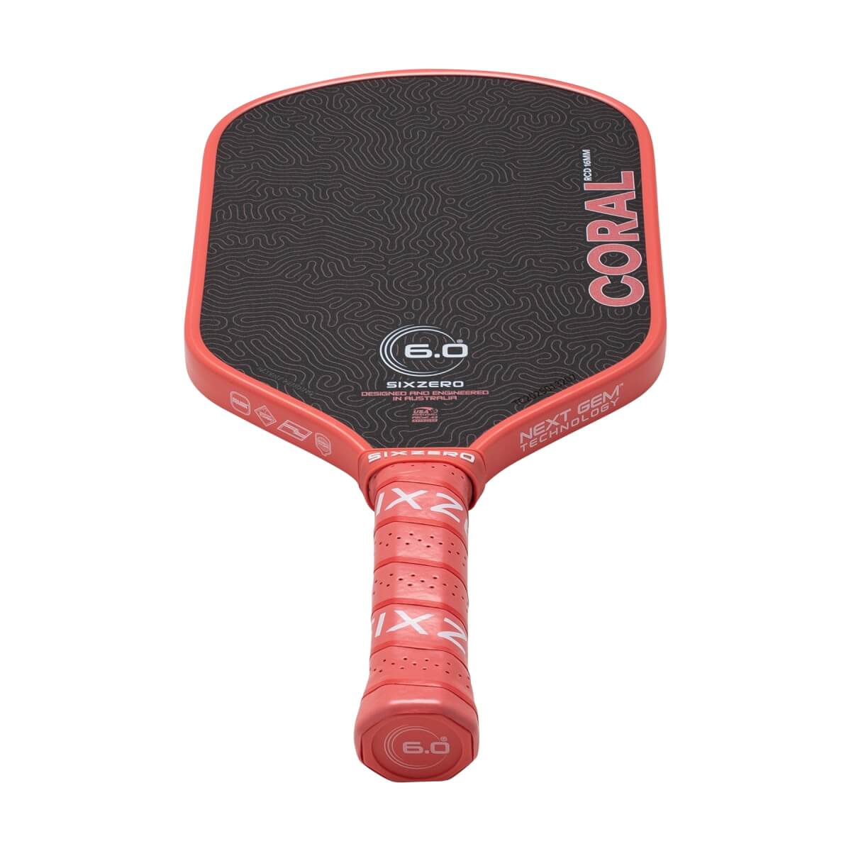 Six Zero Coral Carbon Fiber Pickleball Paddle: Image #465799