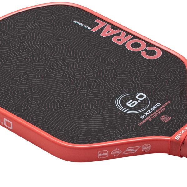 Six Zero Coral Carbon Fiber Pickleball Paddle: Image #465800