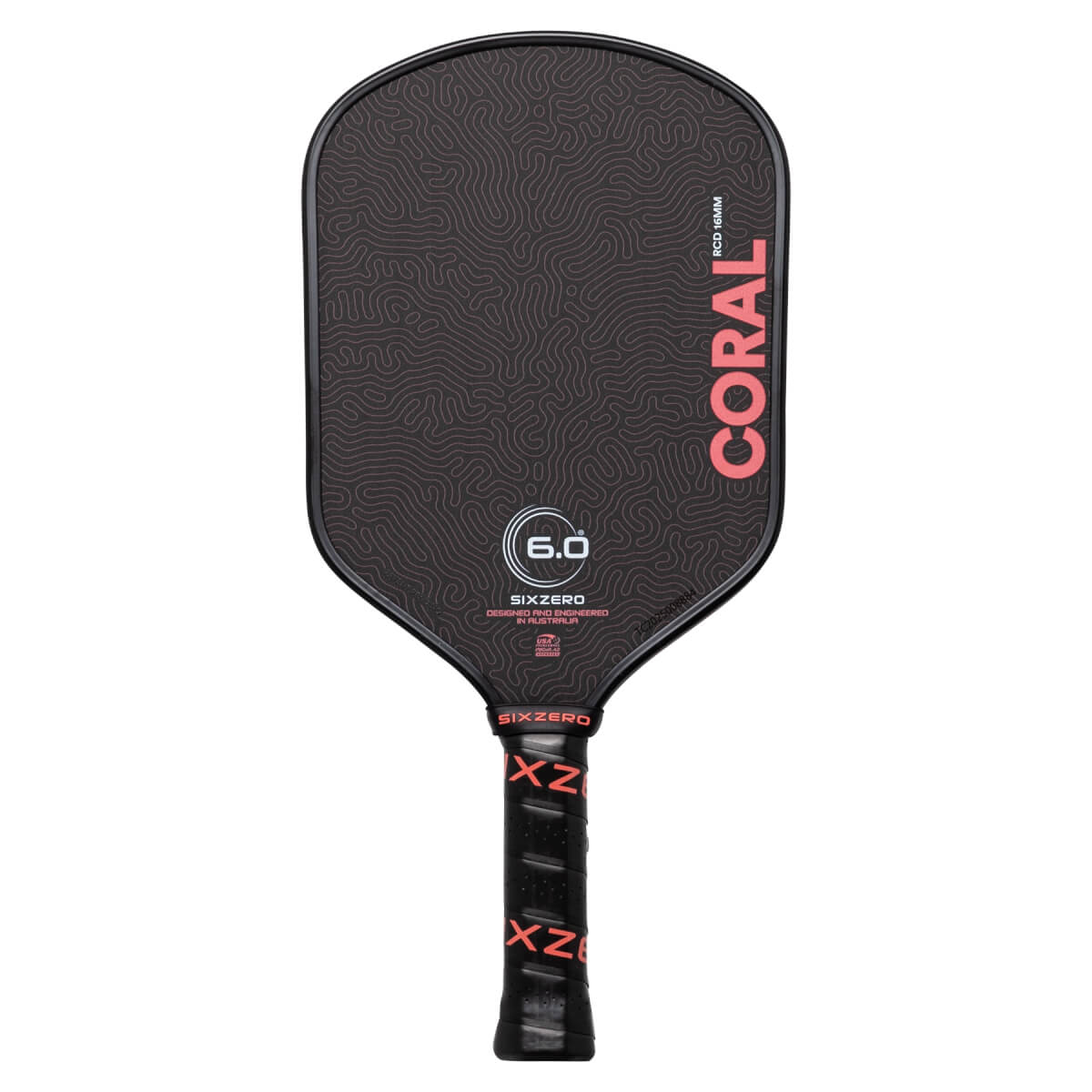 Six Zero Coral Carbon Fiber Pickleball Paddle: Image #465786