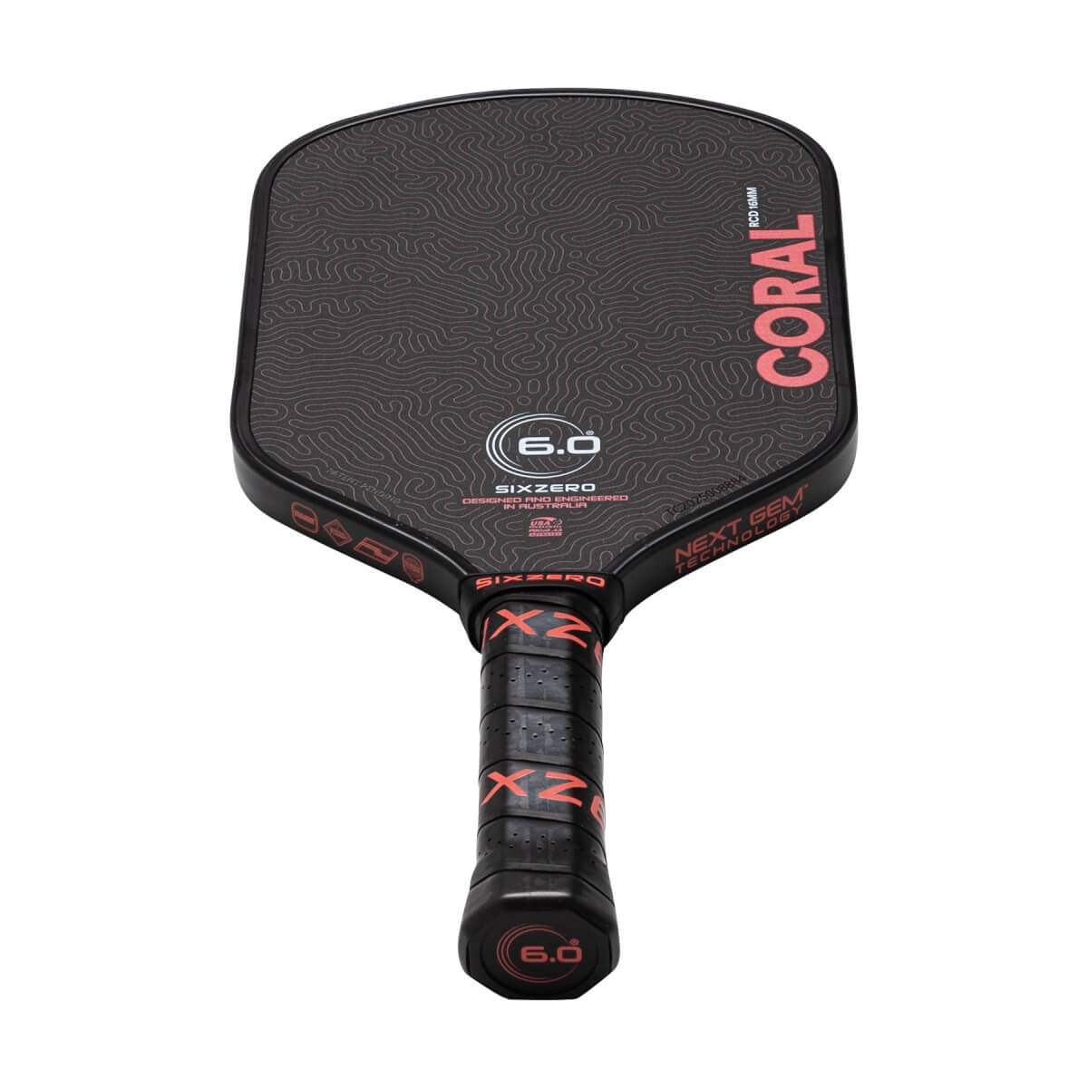 Six Zero Coral Carbon Fiber Pickleball Paddle: Image #465788