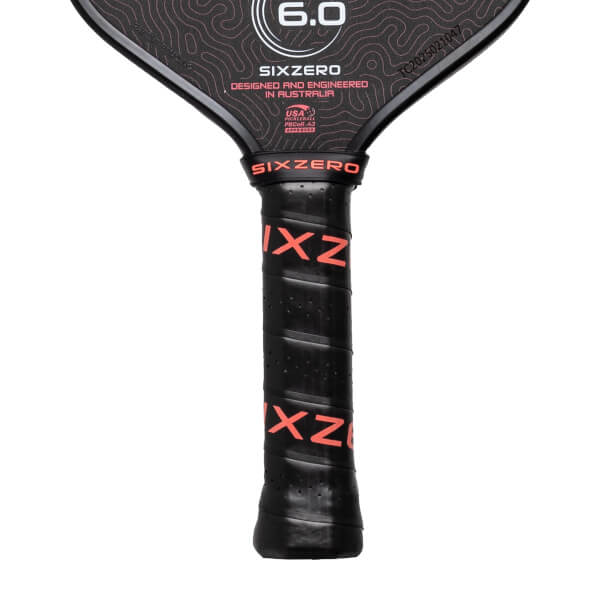 Six Zero Coral Elongated Carbon Fiber Pickleball Paddle: Image #466529
