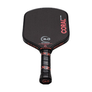 Six Zero Coral Elongated Carbon Fiber Pickleball Paddle: Image #466530