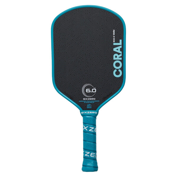 Six Zero Coral Elongated Carbon Fiber Pickleball Paddle: Image #466823