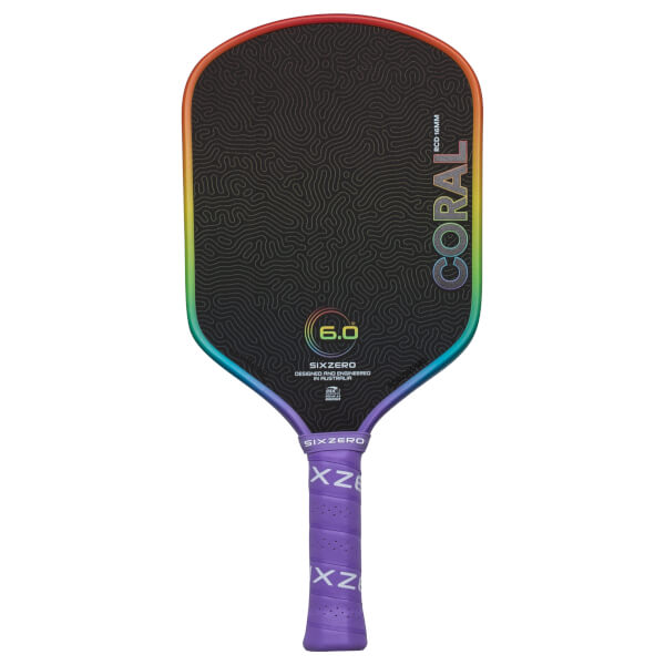 Six Zero Coral Hybrid Carbon Fiber Pickleball Paddle | JustPaddles.com