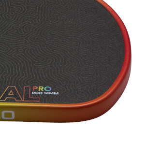 Corner view of a black pad with a topographic map design and "AL PRO RCD 16MM" text.