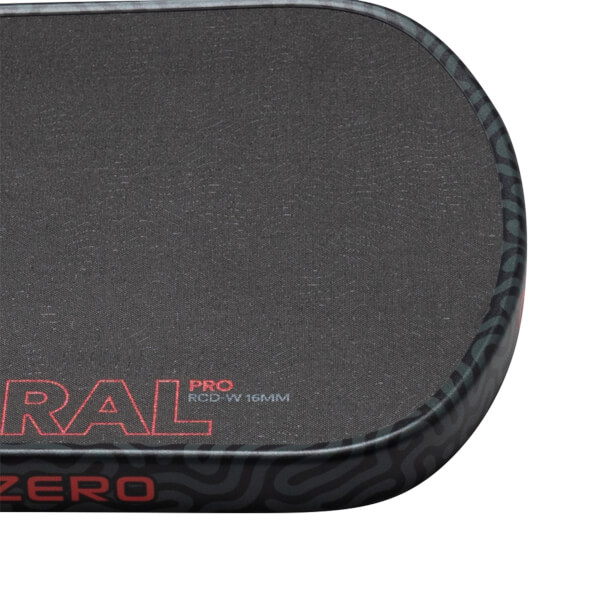 Corner view of a black pad with red "RAL PRO RCD-W 16MM" text and a wavy pattern on the edge.