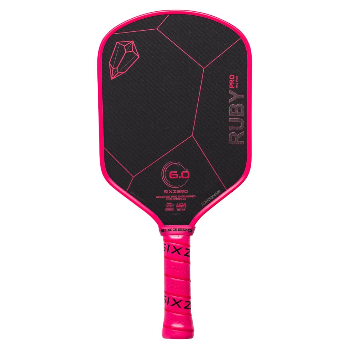 Six Zero Ruby Pro 14mm Aramid Fiber Pickleball Paddle: Image #463853