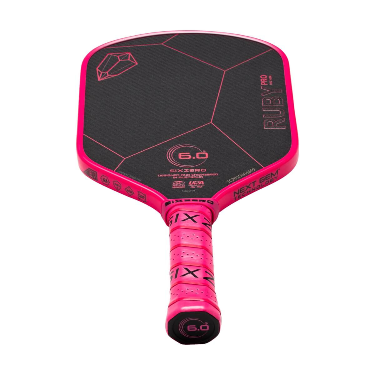 Six Zero Ruby Pro 14mm Aramid Fiber Pickleball Paddle: Image #463855