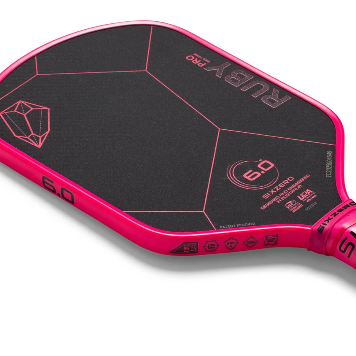 Six Zero Ruby Pro 14mm Aramid Fiber Pickleball Paddle: Image #463856