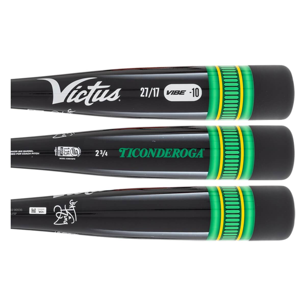 Victus Vibe Black Pencil -10 USSSA Junior Big Barrel Baseball Bat: VJBBVIBPB: Image #454942