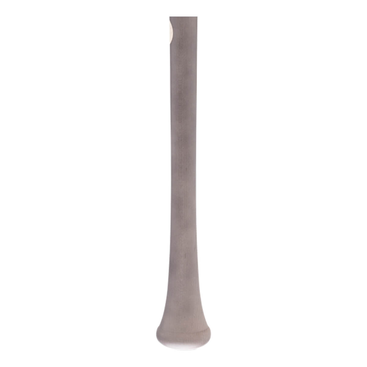 Side view of a dark gray baseball bat with a smooth finish and a flared knob.