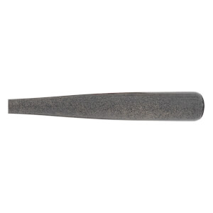 Side view of a dark gray baseball bat barrel with a textured finish and rounded end.