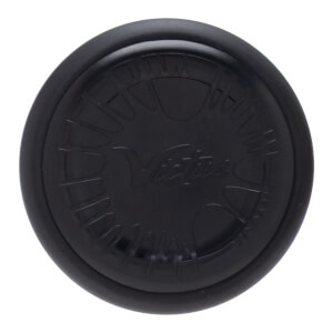 Top-down view of a black grip with the embossed "Victus" logo and a textured pattern.