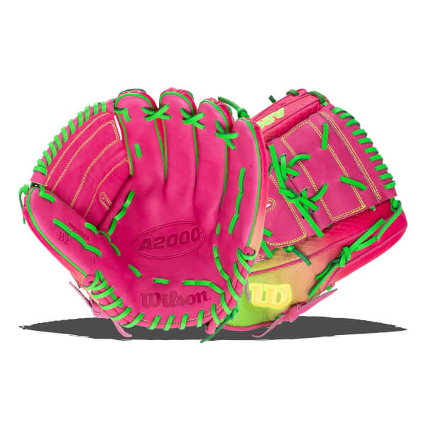 Wilson A2000 B2 Omaha Cherry Limeade 12" Baseball Glove: WBW10408112: Image #462090